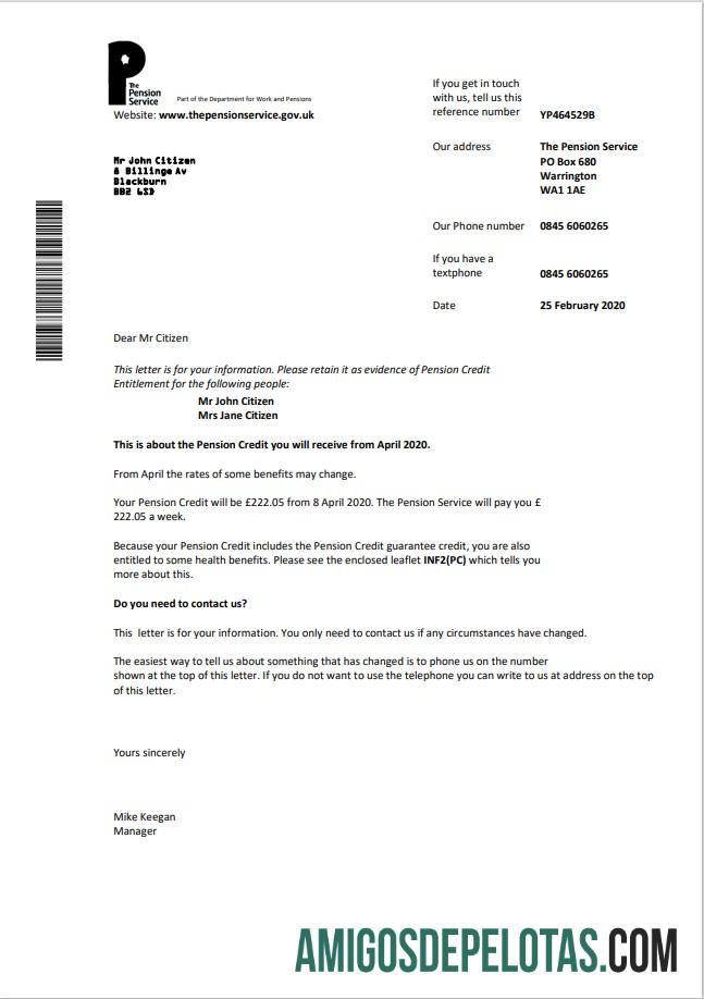 realista O modelo de conta de serviços públicos de pensão em formato Word e PDF